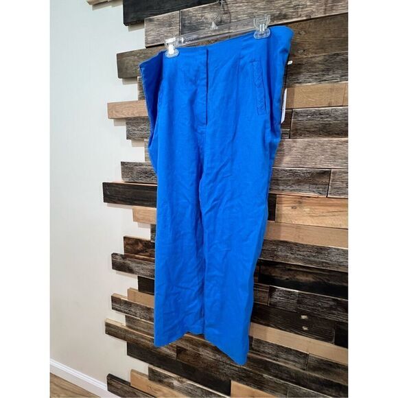 Jason Wu NWT Linen Blend Wide Leg Pants Braided Trim Nautical Coastal Sz 12 - Picture 1 of 11